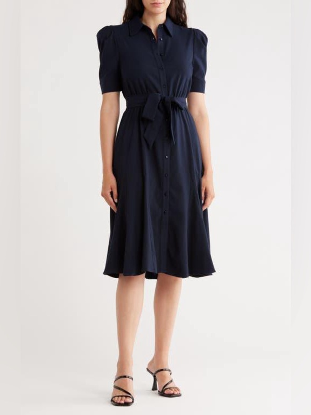 Nanette Lepore Belted Navy Shirtdress